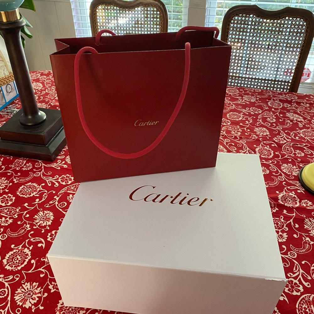 Authentic Cartier Red Tote Bag and White Box